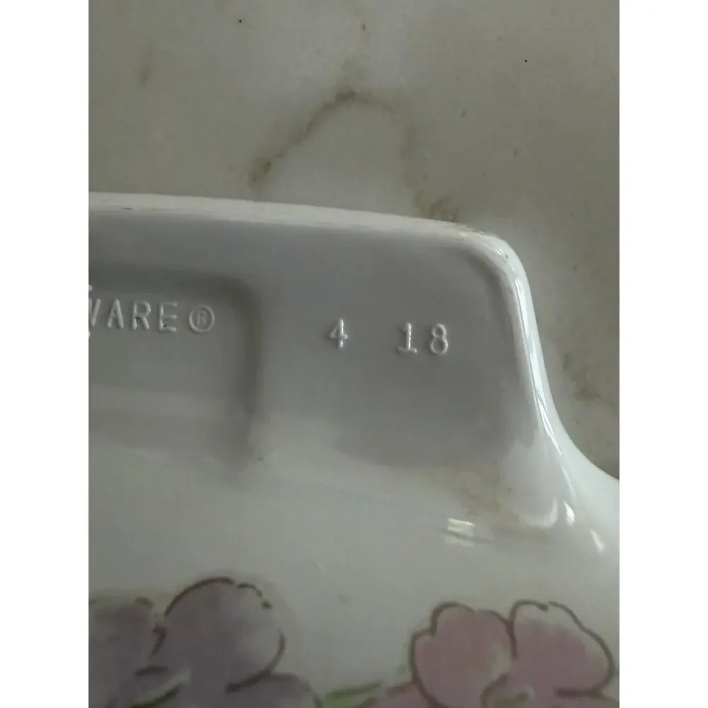 Vintage Corning ware Pastel Bouquet 1.5 Qt Rectangular Baking Dish A-4-B No Lid